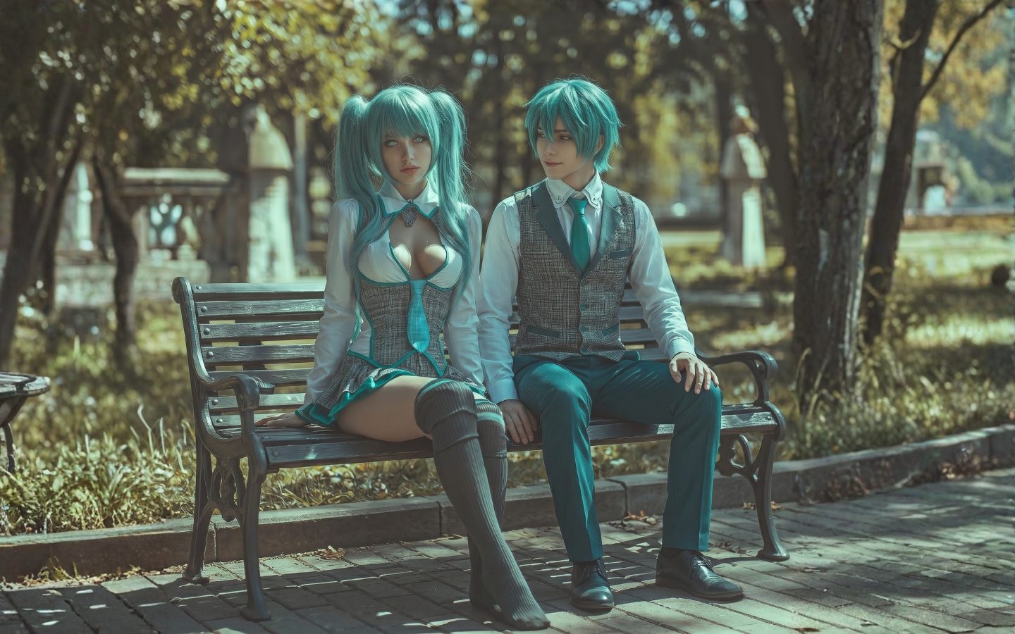 Cosplayers in costume